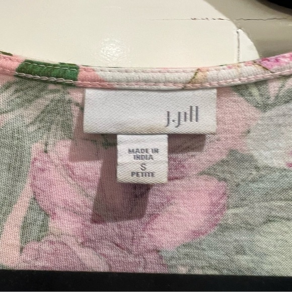 JJill Petite Small Pink and Green Floral Dress with Pockets - Picture 7 of 8